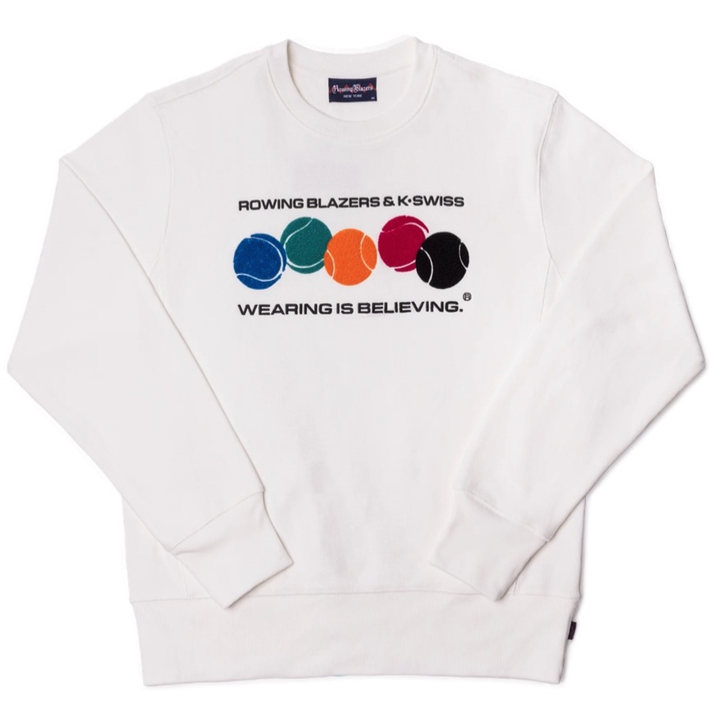 Rowing Blazers x K-Swiss White Crewneck Sweatshirt - SMALL